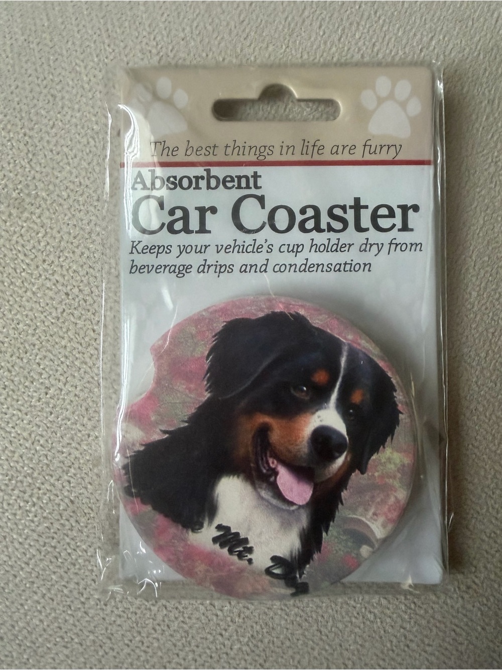 Bernese mountain dog car coaster